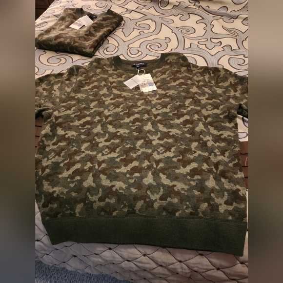 $150 Daniel Cremieux Men's Italian Merino Wool Camouflage Sweater. MEDIUM ONLY - Picture 3 of 12
